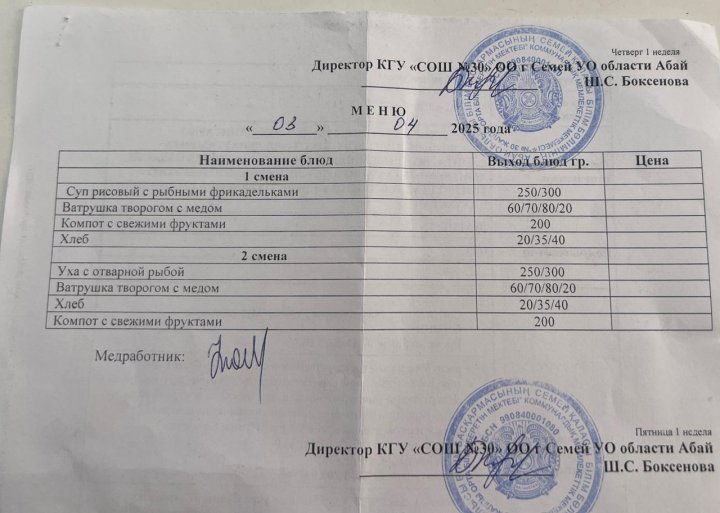 3 апрель мәзірдің фотосы